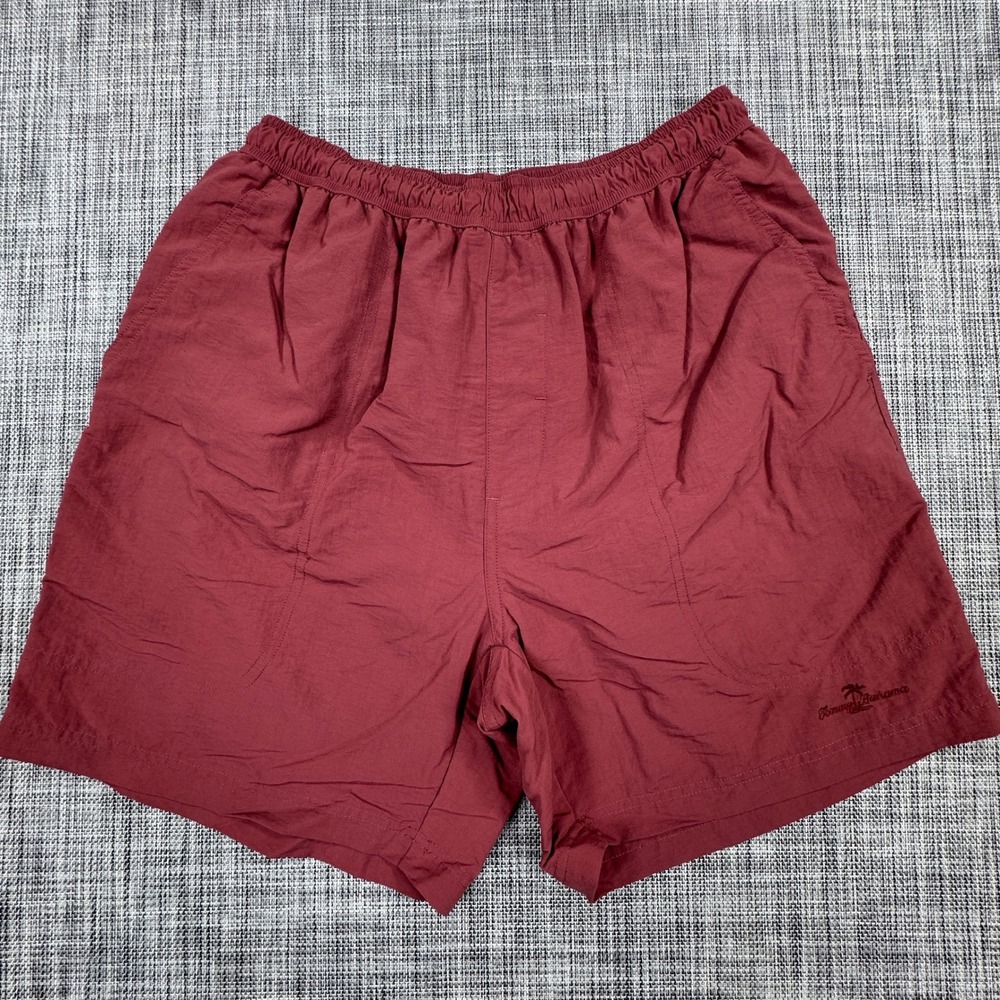 Tommy Bahama Bungalow Swim Trunks Mens Medium Burgundy Nylon Mesh Lined Shorts